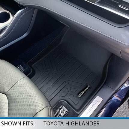 SMARTLINER Floor Mats 3 Rows & Cargo Liner Behind 3rd Row Set Black for 2020-2021 Highlander 2nd Row Bench or Bucket Seats (No Hybrid Models)