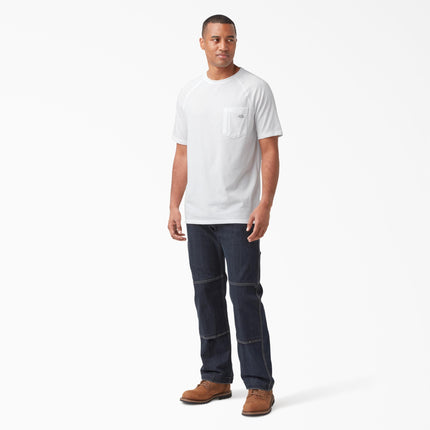 Dickies Mens Cooling Short Sleeve Pocket T-Shirt, White, Medium