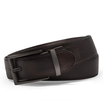 Steve Madden Men's Reversible Dress Casual Every Day Leather Belt, Black/Brown (Smooth), 46