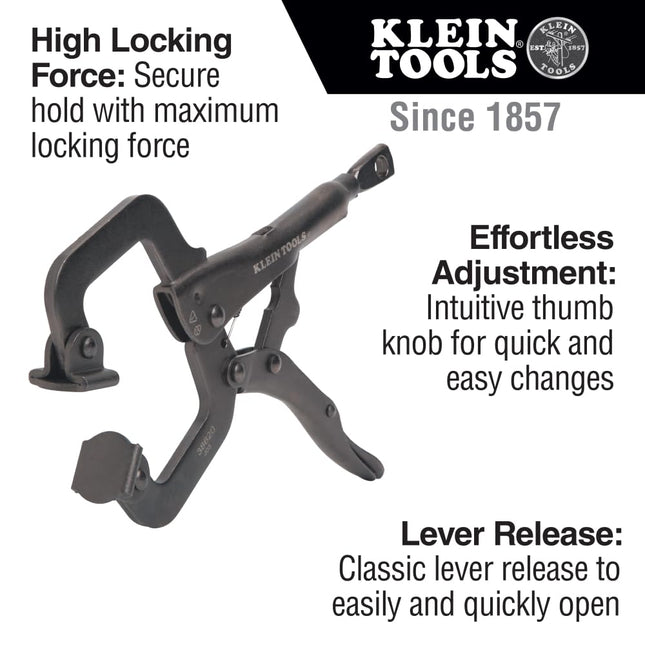 Pince-étau à mâchoires orientables Klein Tools 38620 avec molette intuitive, mâchoires réglables pour la maison, l'atelier, le travail du bois, 6 pouces