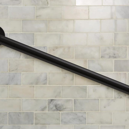 Moen Concealed Grab Bar AC Matte Black 24-Inch Bathroom Safety Grab Bar, R8724BL