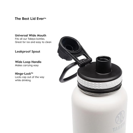Bouteille d'eau Takeya Originals en acier inoxydable isotherme sous vide, 710 ml, Graphite