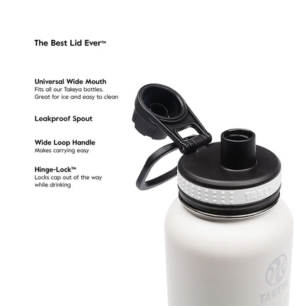 Takeya Originals Vacuum-Insulated Stainless-Steel Water Bottle, 40oz, Navy