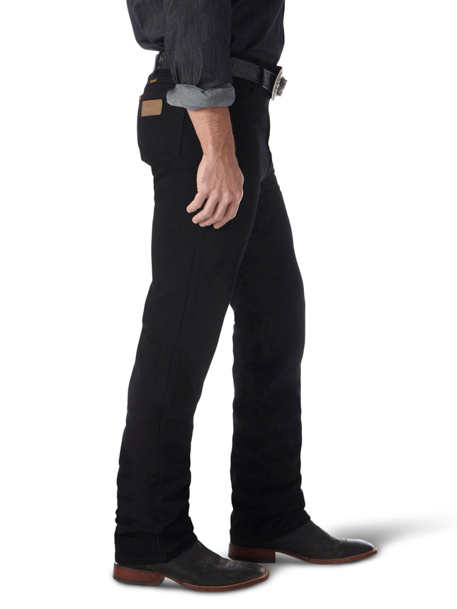 Wrangler Vaqueros de corte vaquero ajustado para hombre, negro sombra, 34W / 32L