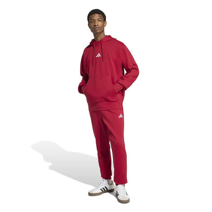 adidas mens Essentials Feelcozy Fleece Hoodie, Maroon/White, M