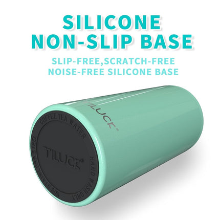 TILUCK Skinny Can Cooler for Slim Beer & Hard Seltzer, Stainless Steel, Doucle-Walled Stainless Steel Insulated Slim Cans, Standard 12 oz (Glitter Aqua)