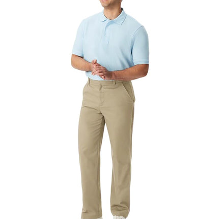 French Toast Boys' Flat Front Double Knee Pant - Beige - 18