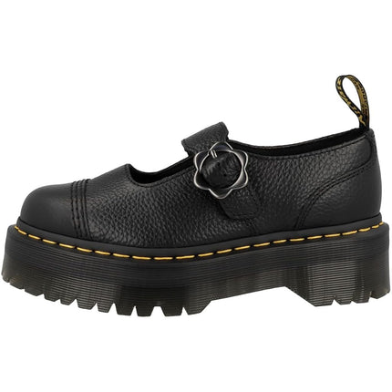 Dr. Martens Addina Flower Mary Jane Flat para mujer, Nappa Fresada Negra, 7