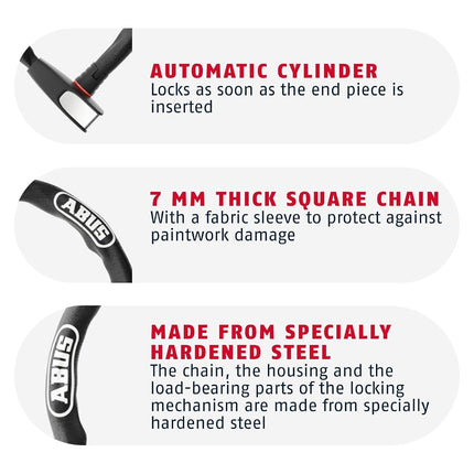 ABUS Steel-O-Chain 8807K Chain Lock, 110 cm, Black