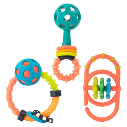 Sassy My First Rattles Newborn Gift Set with 3 Soft and Flexible Rattles, Ages 0+ Months
