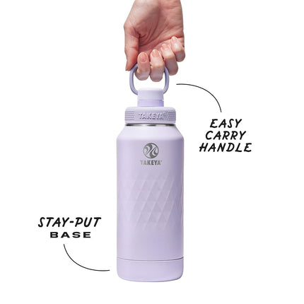 Bouteille d'eau Takeya Sport de 94 cl en acier inoxydable à triple isolation – Anti-fuite, anti-transpiration, sans BPA, garde les boissons froides 36 heures et chaudes 14 heures – Moonlight