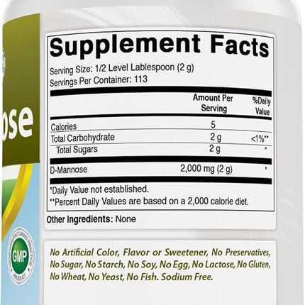 Best Naturals D-Mannose Pure Powder - Urinary Tract Cleanse Supplement - 8 OZ