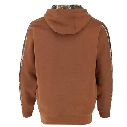 Legendary Whitetails Men's Camo Hoodie Pullover Sweatshirt Midweight V-Neck Design, Chestnut, S