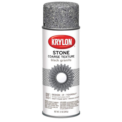 Krylon K18201 Make It Stone! Textured Aerosol Spray Paint, 12-Ounce, Black Granite