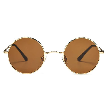 Gafas de sol polarizadas pequeñas redondas Pro Acme para hombres y mujeres, estilo retro, con montura de metal, UV400, C6 - Marco dorado/Lente marrón, Pequeñas
