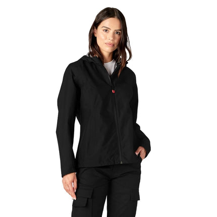 Dickies Women’s Waterproof Rain Jacket, Black, Large