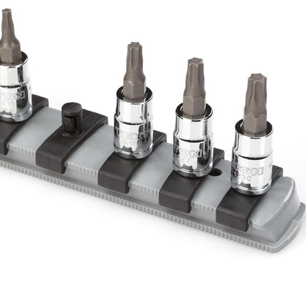 TEKTON 1/4 Inch Drive x 18 Inch Socket Rail, 20 Clips (Gray) | OSR03320 | Made in USA