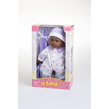 JC Toys, La Baby 11-inch African American Washable Soft Body Play Doll For Children 18 months or Older, Designed by Berenguer