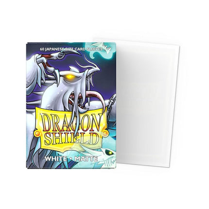 Dragon Shield | Japanese Size Card Matte Sleeves | 60 CT - Smooth & Tough Premium TCG Sleeves - Compatible with Yu-Gi-Oh, Naruto, Cardfight & Vanguard | White