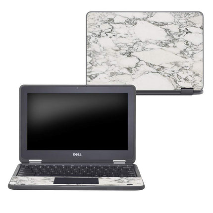 MightySkins Skin Compatible avec Dell Chromebook 11" 3189 - Marbre Blanc | Housse de protection en vinyle durable et unique | Facile à appliquer, à retirer et à changer de style | Fabriqué aux États-Unis