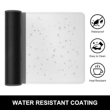 Hsurbtra Desk Pad, 32" x 16" Premium-Textured Desk Mat, Stitched Edge Anti-Slip Waterproof Rubber Mouse Pad, L Extended Computer Mat for Office Gaming Laptop Keyboard Space Gray