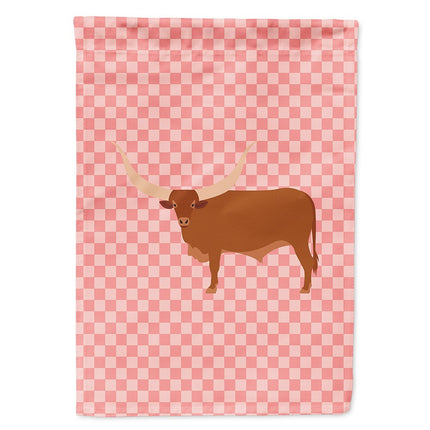 Caroline's Treasures BB7823CHF drapeau d'éléphant d'Ankole-Watusi rose à carreaux en toile, taille maison, grande taille, multicolore