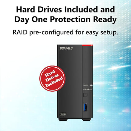 BUFFALO LinkStation 710 4TB 1-Bay NAS Network Attached Storage With HDD Hard Drives Included - Home Cloud or Network Storage Device
