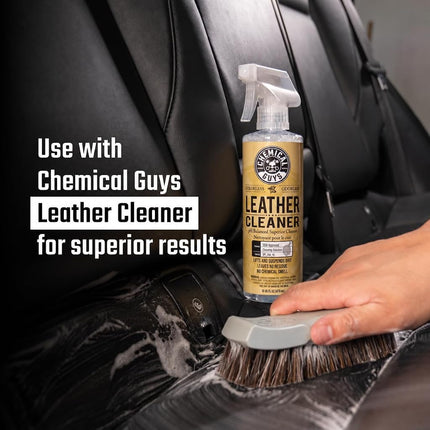 Chemical Guys Acc_S95 Long Bristle Horse Hair Leather Cleaning Brush, 1 Pack