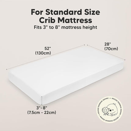 Organic Fitted Bed Sheets - 2-Pack Breathable Jersey Cotton Baby Bed Sheets - 120x60 Mattress Fitted Sheet - Rose