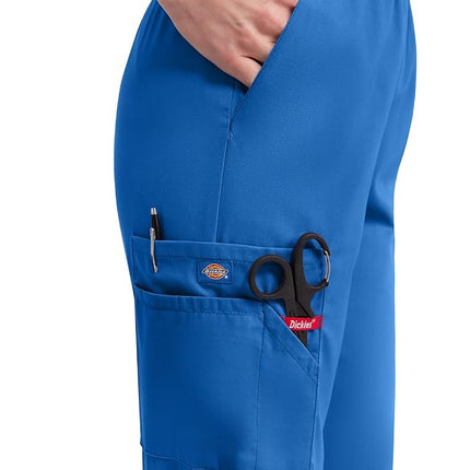 Dickies Women's Signature Elastic Waist Scrubs Pant Medical, Royal, XX-Small Petite
