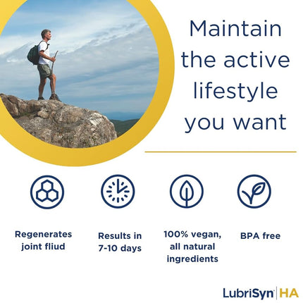 LubriSynHA Joint Supplement, Grape Flavor, 11.5oz – All-Natural, High-Molecular Weight Hyaluronic Acid - Joint Support for Women & Men – Promotes Healthy Joint Function, Made in USA, 100% Vegan