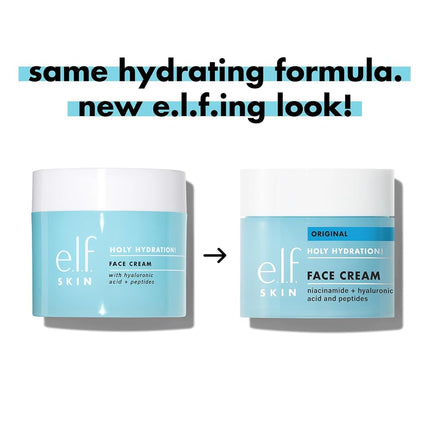 e.l.f. SKIN Holy Hydration! Face Cream, Smooth, Non-Greasy, Lightweight, Nourishing, Moisturises, Softens, Absorbs Quickly, Suitable For All Skin Types