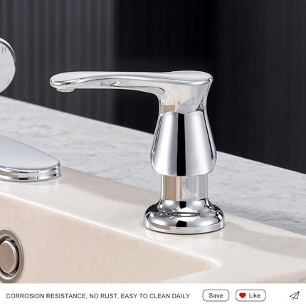 GAGALIFE Kitchen Sink Soap Dispenser Chrome, Under Sink Soap Dispenser with 40" Silicone Extension Tube, Say Goodbye to Frequent Refills