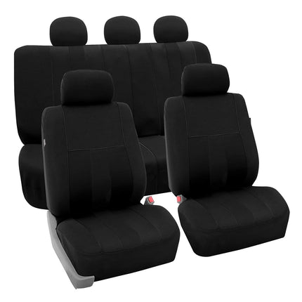 FH Group Striking Striped Seat Covers Full Set – Universal Fit for Cars Trucks & SUVs (Yellow) FB036115 + F11306