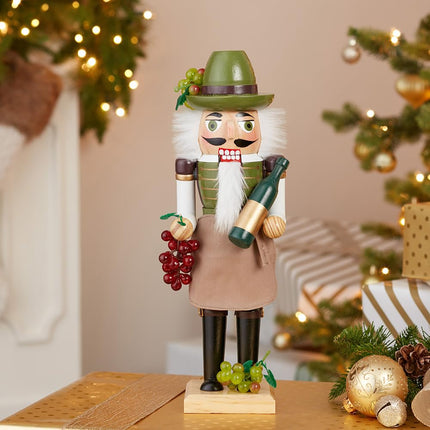 (38cm ., Brown) - Kurt Adler J1160 Wooden Wine Grower Nutcracker, 38cm
