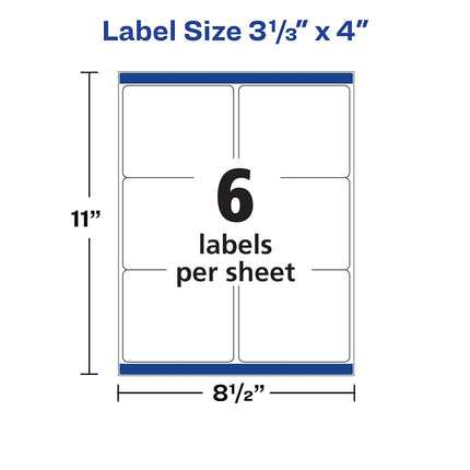 Avery 5524 White Printer Label - Printable Labels (White, Laser, 34 x 102, 300 Pieces, 50 Sheets)