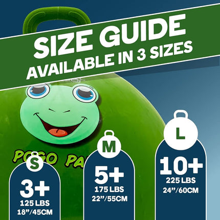 Flybar Hopper Ball for Kids, Inflatable Bouncy Ride-On Ball w/Handle for Indoor & Outdoor Active Play, Includes Pump, Jump Toy for Boys & Girls, Supports Up to 165 lbs, Ages 3+, 18-Inch, Small