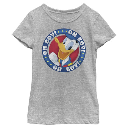 Camiseta Heather con Cuello Redondo de Niña Oh Boy Donald de Personajes Disney, Athletic Heather, Pequeña