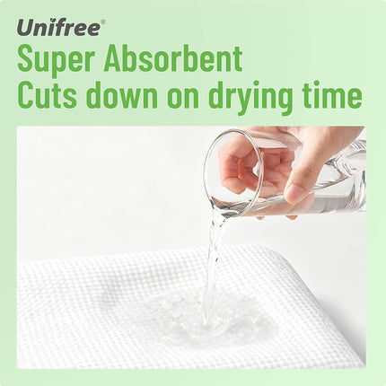 Unifree Disposable Hand Towels, 80 Count, Individually Packed, Large Size 15.5 by 27.5 inches (15.5”x27.5“)