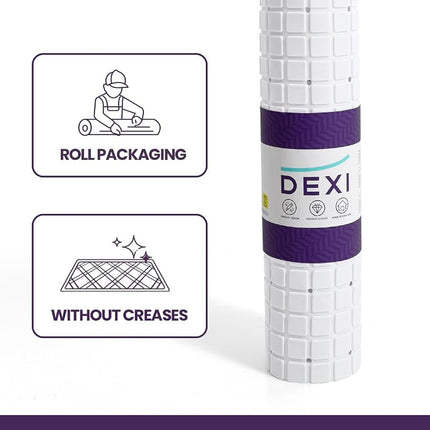 DEXI Bath Tub Shower Mat Non-Slip 16 x 39 Extra Long Bathtub Mats, Suction Cups, Drain Holes, Machine Washable Bathroom Mat, White