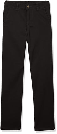 Izod Boys' School Uniform Twill Pants, Flat Front 
