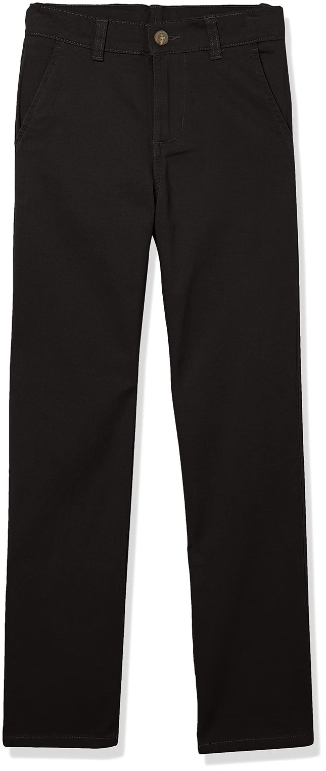 Izod Boys' School Uniform Twill Pants, Flat Front 