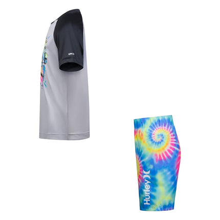 Hurley Baby-Boys Swim Suit 2-Piece Set, Multi Tie Dye, 4T