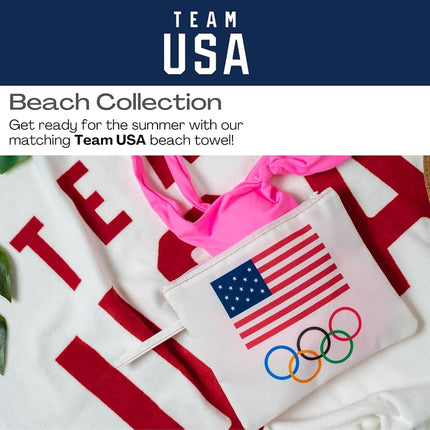 Franco Collectibles Équipe Olympique Américaine USA - Sac de plage/piscine étanche pour maillot de bain, maquillage, articles de toilette (Produit sous licence officielle)