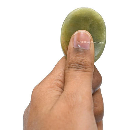 Amazing Gemstone Yellow Aquamarine Worry Stone Crystals and Healing Stones - Worry Stones for Stress Relief Gift - Piedra Crystal Fidget for Meditation, Relaxation - Unique Stocking Stuffers & Birthday Gifts