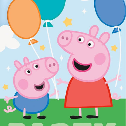 Unique Delightful Multicolor Peppa Pig Rectangular Paper Cards Invitations - 8 Count, Stylish & Eye-Catching Design - Perfect for Kids' Parties