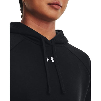 Under Armour Women's UA Rival Fleece Hoodie Shirt Black / / White