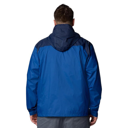 Columbia Mens Glennaker Lake II Rain Jacket, Mountain Blue/Collegiate Navy, 2X