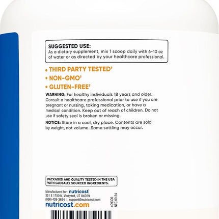 Nutricost Pure Calcium Citrate Powder 500 Gram Unflavored