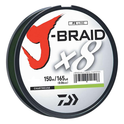 J-BRAIDX8, Filler Spool, Chartreuse, Mono Dia.= 2.5lb.